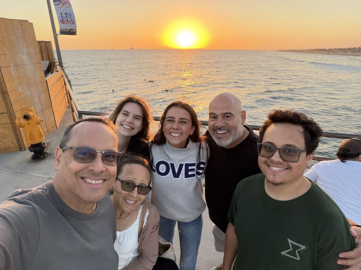 The whole crew at the pier