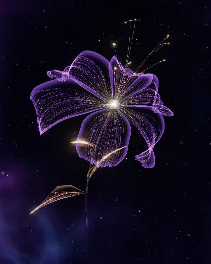 Nova Lily — a flower drawn in fibre-optic light